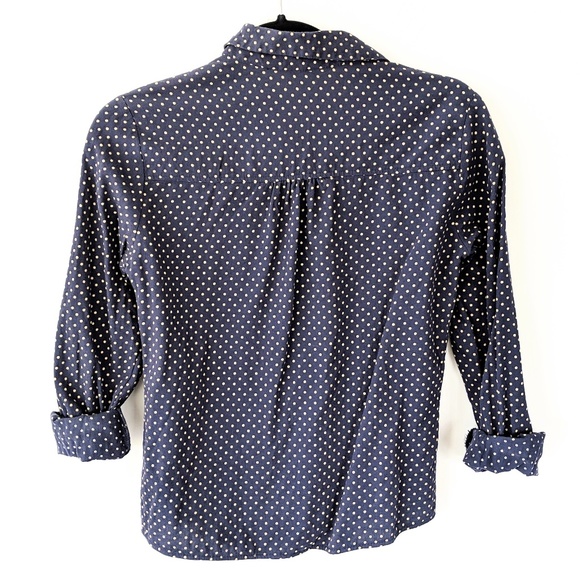 J Crew × Blue Button Down, Polka Dot detail - Picture 3 of 3